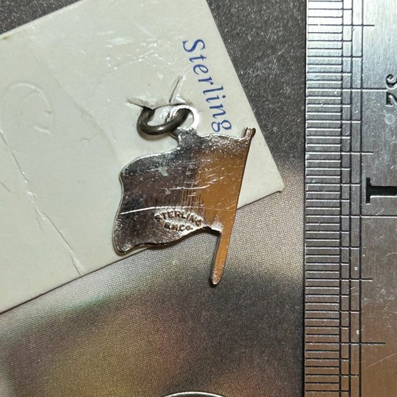 Vintage Circa 1969 Sterling Silver Enamel Canada Flag Travel Charm Penda… - Picture 3 of 5